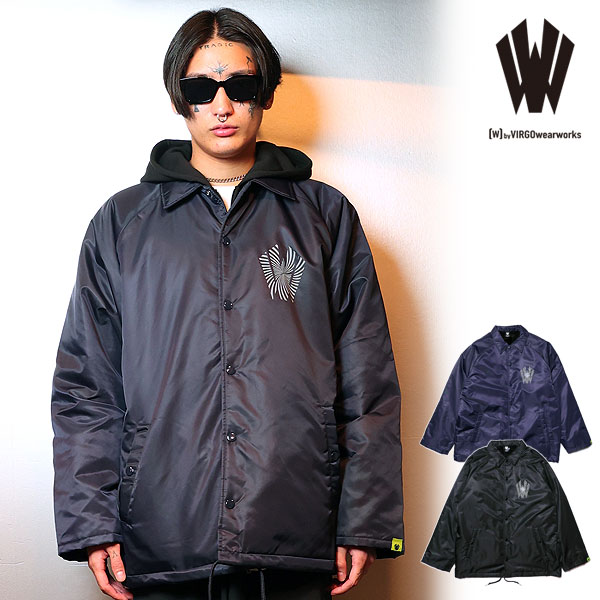 20％OFF SALE セール ダブリューバイヴァルゴウェアワークス ジャケット W by VIRGOwearworks Warp logo coach jacket メンズ 送料無料