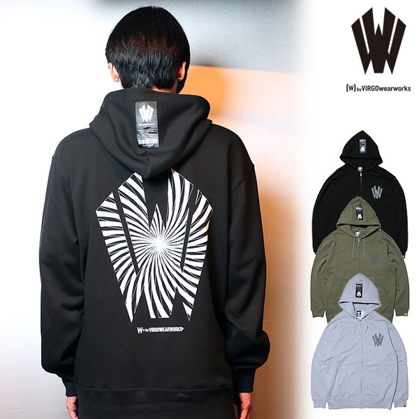 20％OFF SALE セール ダブリューバイヴァルゴウェアワークス パーカー W by VIRGOwearworks Warp logo zip hoodie メンズ 送料無料 6,468円