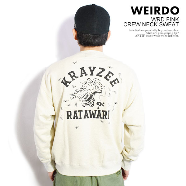 ウィアード スウェット WEIRDO WRD FINK - CREW NECK SWEAT メンズ トレーナー 裏毛スウェット アメカジ 送料無料|CRESCENT LOTUS