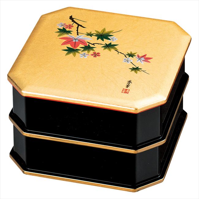 金銀箔工芸 匠（たくみ） よしの春秋 5.0隅切二段重 1045-33 内祝 内祝い お祝 御祝 記念品 出産内祝い プレゼント 快気祝い 粗供養 引出物