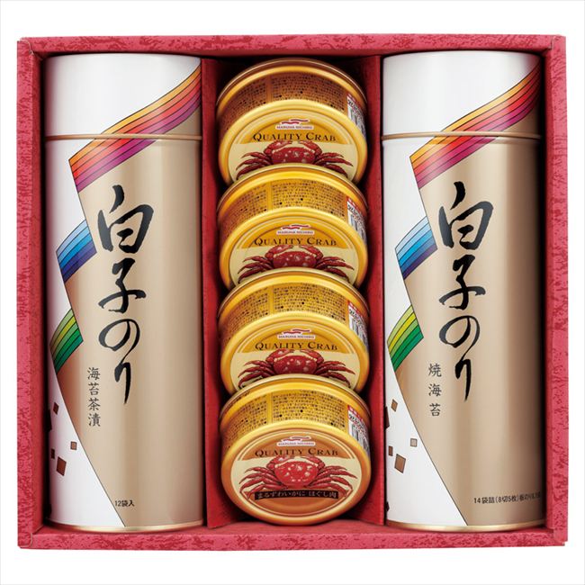 白子のり のりとカニ缶詰合せ SN-500 内祝 内祝い お祝 御祝 記念品 出産内祝い プレゼント 快気祝い 粗供養 引出物