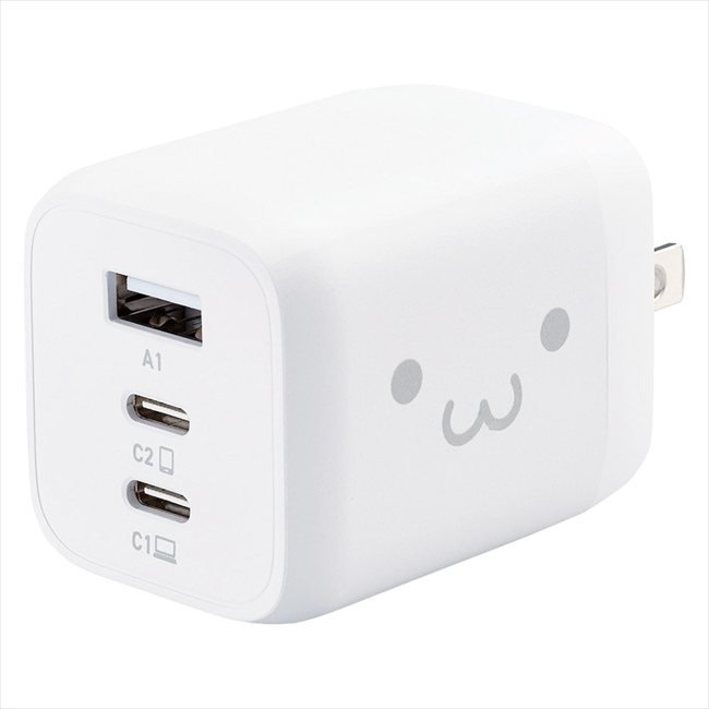 ELECOM AC&USB充電器65W しろちゃん EC-AC4465WH/WF/BK 内祝 内祝い お祝 御祝 記念品 出産内祝い プレゼント 快気祝い 粗供養 引出物