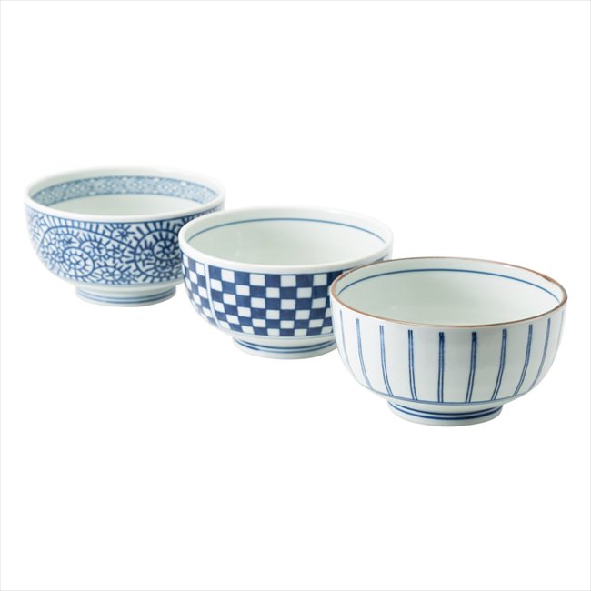 美濃焼 藍屋丼トリオ　 31057 内祝 内祝い お祝 御祝 記念品 出産内祝い プレゼント 快気祝い 粗供養 引出物
