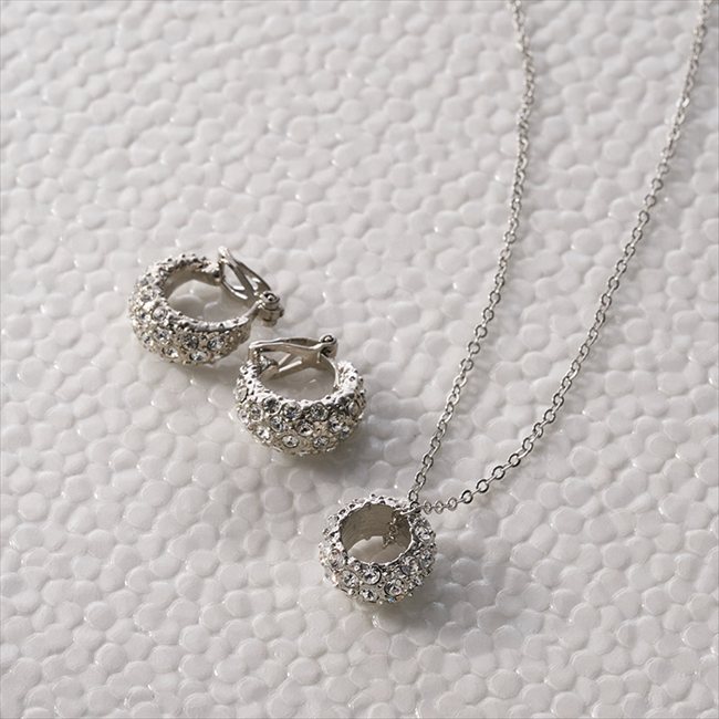 ジョルジュ レッシュ パヴェリングネックレス&イヤリング　 467-122GR-N1+0305RH 内祝 内祝い お祝 御祝 記念品 出産内祝い プレゼント 快気祝い 粗供養 引出物｜キッチンの殿堂！チューボーマニア