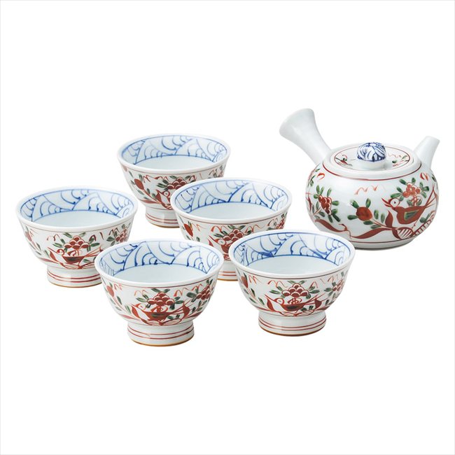 波佐見焼 古伊万里写し絵 急須茶器揃  007-408M  内祝 内祝い お祝 御祝 祝する品 生み出すこと内祝い 差し上げ物 心地良さ祝賀会 粗供養 差し上げ物