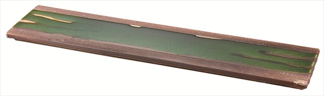 錆釉ヒワ流し 尺7寸長皿 陶器 52.5×12.5×2.5cm 食器 創作料理 一品料理 多国籍料理 器 アジアン料理 和食器 洋食器 居酒屋 焼肉 中華 などにご利用頂けます