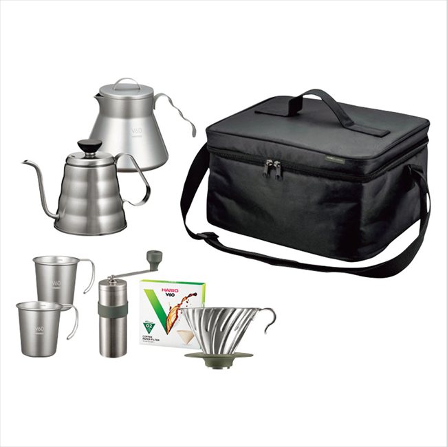 ハリオ V60アウトドア コーヒー フルセット O-VOCF 景品 記念品 粗品 ノベルティ 名入れ 御挨拶 ご挨拶｜キッチンの殿堂！チューボーマニア