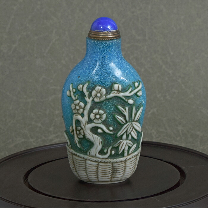 籠の中の梅花と竹 鼻煙壺211014 鼻煙壷 鼻煙壺 中国 芸術 シノワズリー インテリア コレクション 嗅ぎたばこ入れ アンティーク 小物 コレクター 垂涎