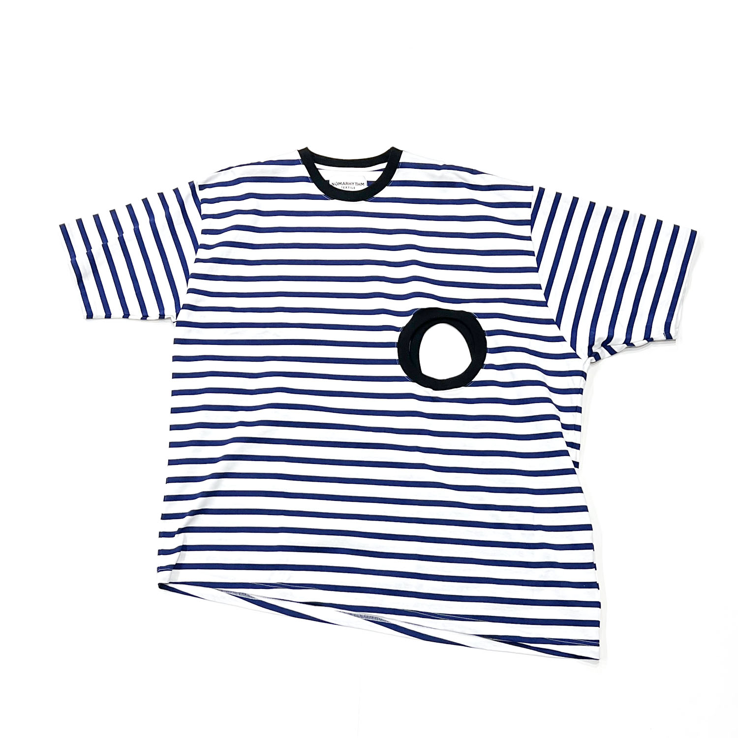 NOMARHYTHM TEXTILE【ノーマリズムテキスタイル】- Stripe 4 Hole Tee(Blue)｜chanto.