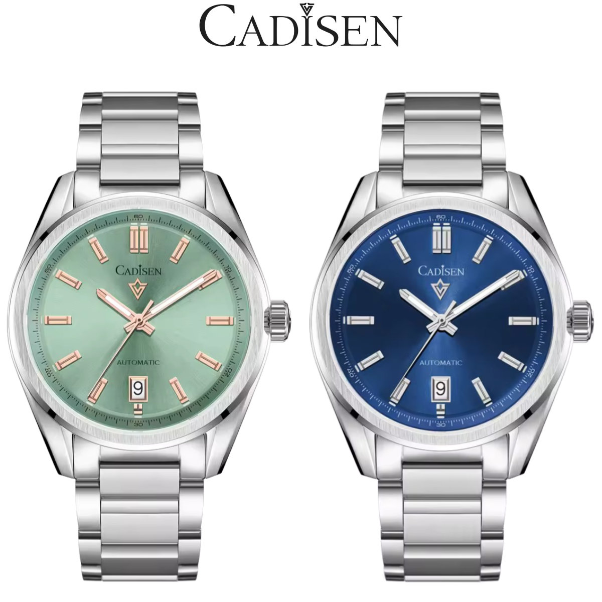 CADISEN カディセン C8227 メンズ腕時計 SEIKO NH35 日本製自動巻きムーブメント ステンレススチール カレンダー搭載 サファイアガラス 防水仕様 シースルーバック 高級腕時計 スーツ・フォーマルシーンやスポーツシーンでも活躍｜C-place マーケットプレイス