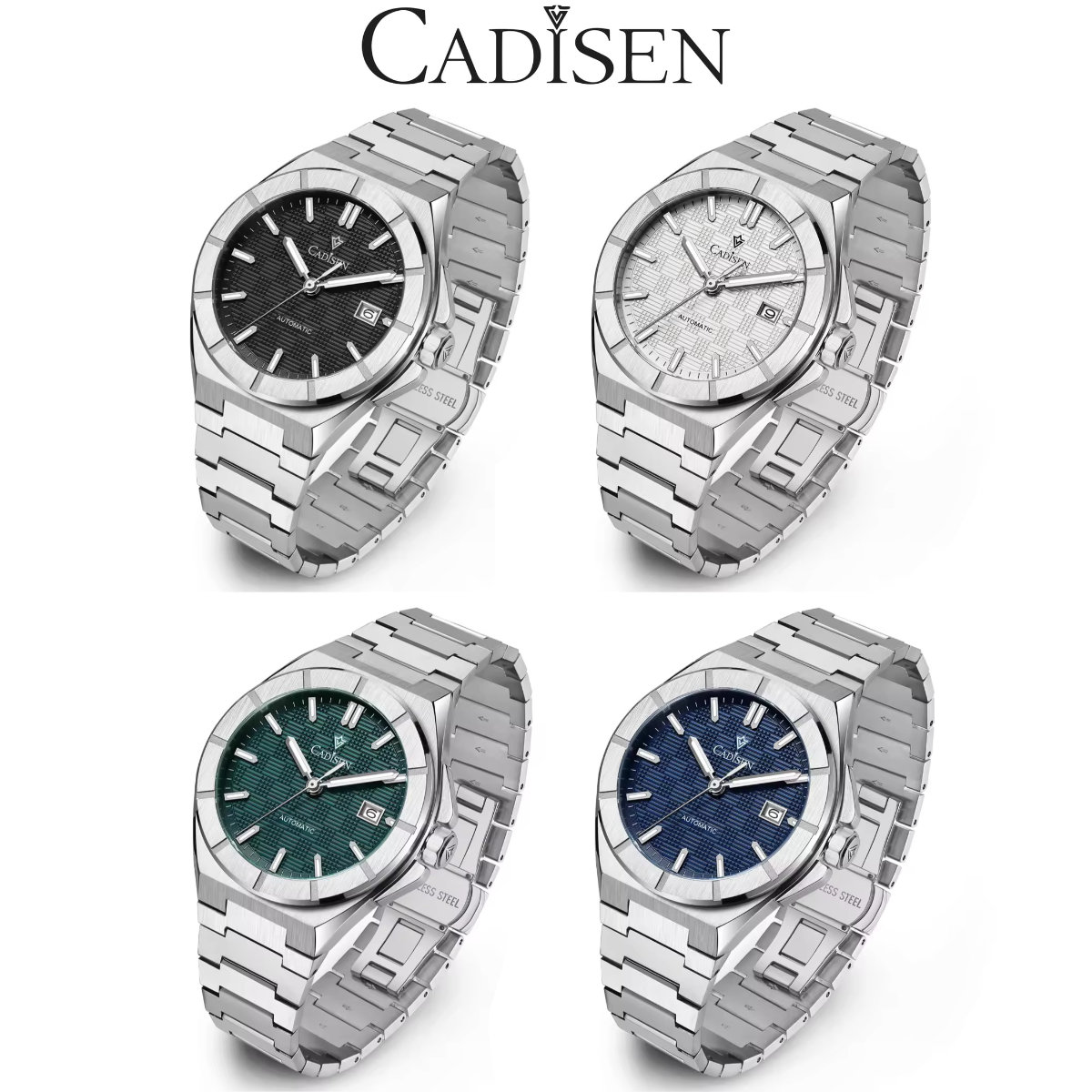 CADISEN カディセン C8242 メンズウオッチ SEIKO NH35 日本製自動小銃一巻き組織的運動 ステンレス鋼スチール写真 暦申し受ける サファイア瑠璃 雨合羽遣りくち シースルーバック 御前上等ウオッチ スーツ・フォーマルシーンや運動競技一こまでも放射能