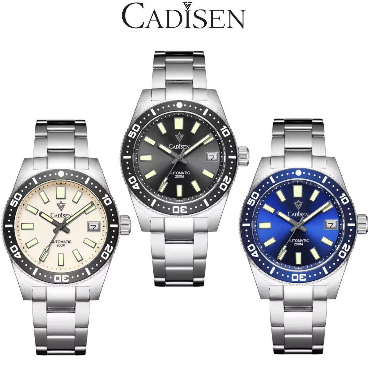 CADISEN カディセン C8207 メンズウオッチ SEIKO NH35 日本製自動小銃一巻き組織的運動 サブマリーナー ステンレス鋼スチール写真 暦申し受ける サファイア瑠璃 雨合羽遣りくち 御前上等ウオッチ スーツ・フォーマルシーンや運動競技一こまでも放射能