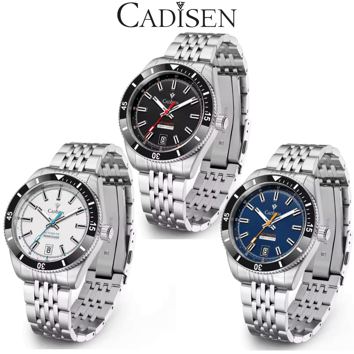 CADISEN カディセン C8237 メンズウオッチ SEIKO NH35 日本製自動小銃一巻き組織的運動 ステンレス鋼スチール写真 暦申し受ける サファイア瑠璃 雨合羽遣りくち 御前上等ウオッチ スーツ・フォーマルシーンや運動競技一こまでも放射能