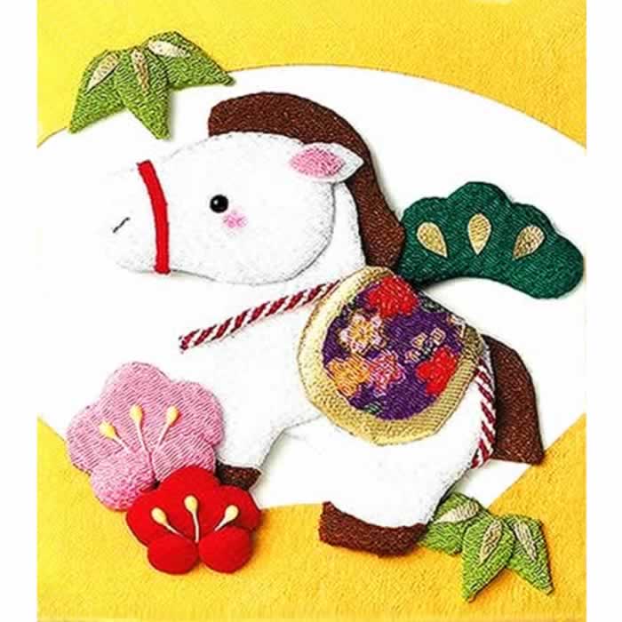 押し絵、、タペストリー、額飾り、「2026年丙午獅子舞」 三連タペストリー（辰年）｜株式会社さくらほりきり