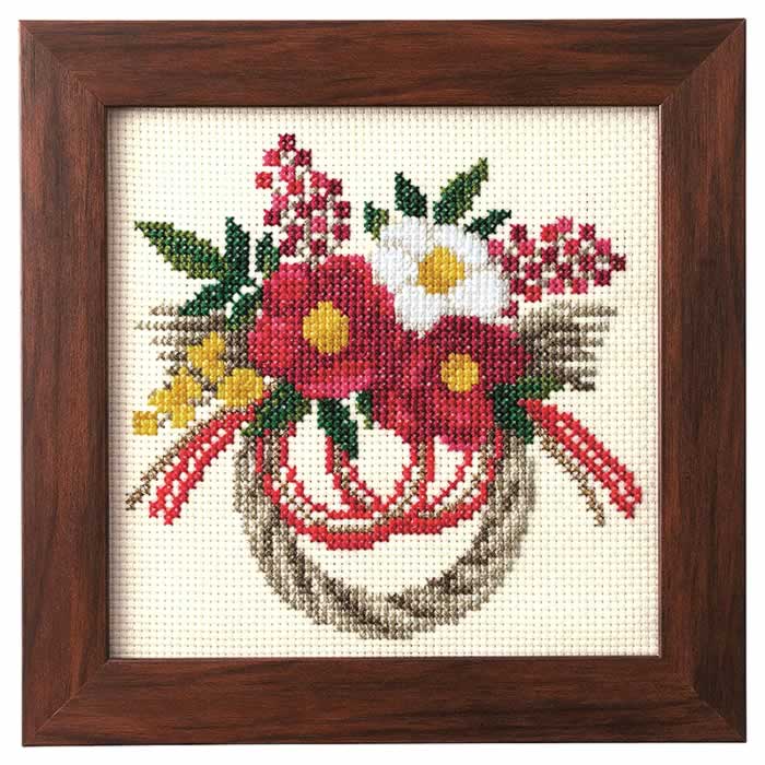 日本刺繍　フレーム付き 楽天市場】☆どきどき祭☆ コスモ クロスステッチキット 季節を