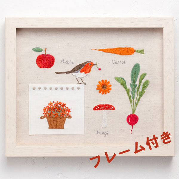 ルシアン刺繍キット青木和子 カラーコレクション レッド♯９６０フレーム付き