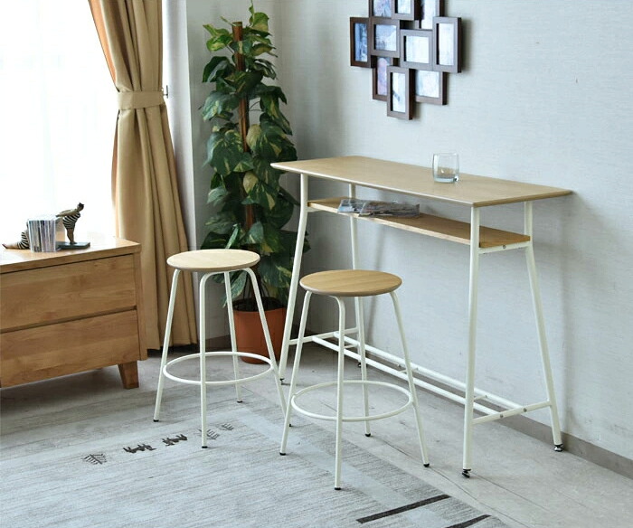 【☆数量限定・特価・在庫限り】カウンター＆チェアー 3点セット 幅120cm バーカウンター カフェ リビングテーブル カウンターチェアー ダイニング 食卓 ウォールナット調 オーク調 ブラウン ナチュラル パソコンデスク カウンターテーブル