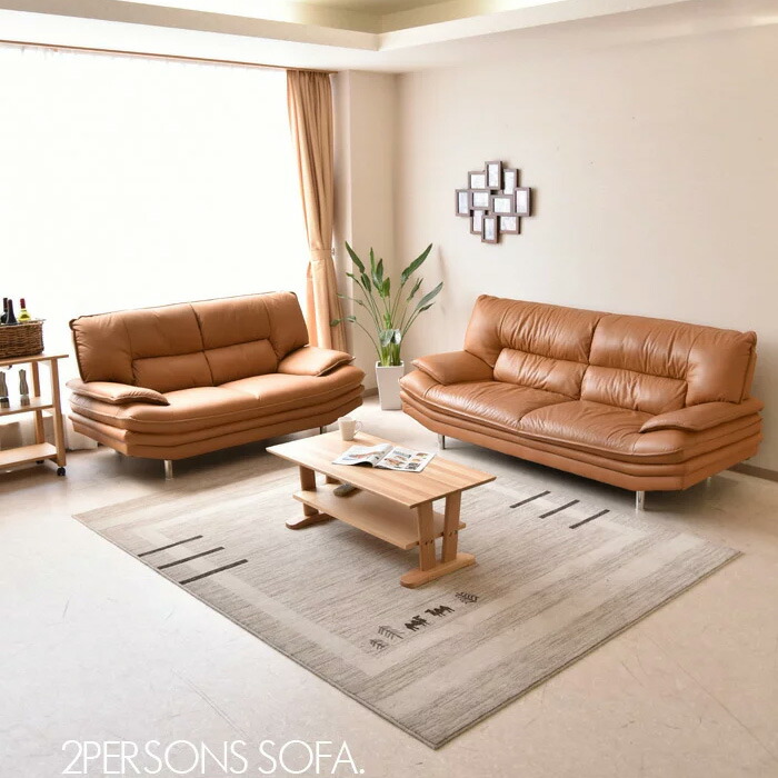 Leather Couch 2 P Sofa Two Seat Backrest Simple Modern Scandinavian Style