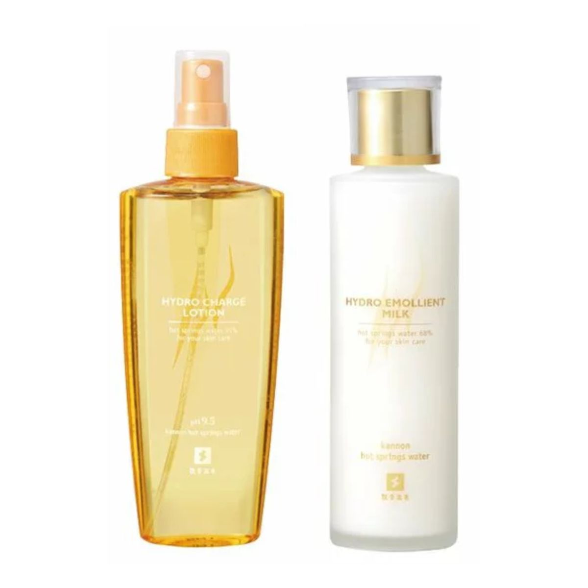 温泉コスメ 観音温泉 スキンケアCセット【化粧水 200ml＋乳液 150ml】各1個【うちゅケン君シール1枚付】温泉水配合 化粧品 国産
