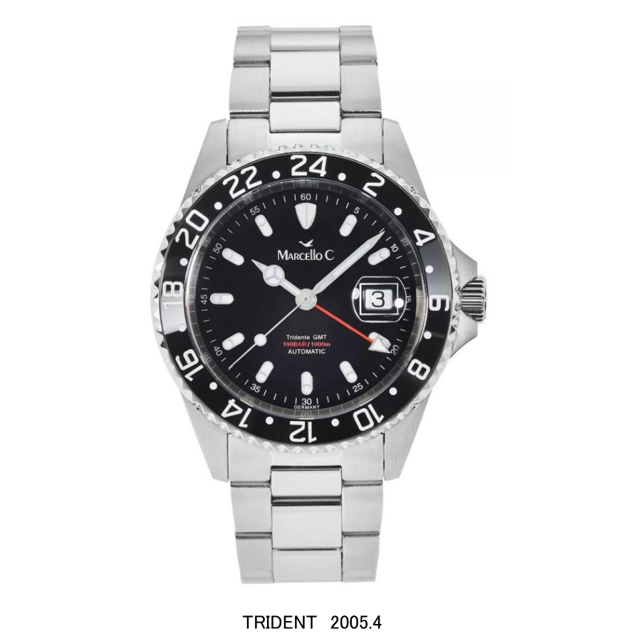 楽天市場 マルセロc Trident Gmt 100気圧 ドイツ時計 自動巻き 1000m防水 Trident40 4 Gmt Gmtマスター 腕時計 メンズ ブランド C Watch Company