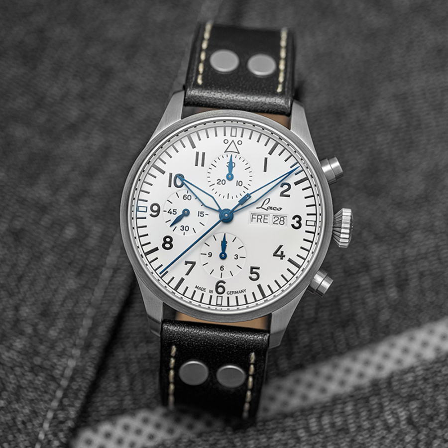 ラコ 腕時計 Laco 862153 CHRONOGRAPHS Kiel.2 Weiss クロノグラフ キール.2 ヴァイス 自動巻き ドイツ時計 メンズ ブランド｜c-watch company