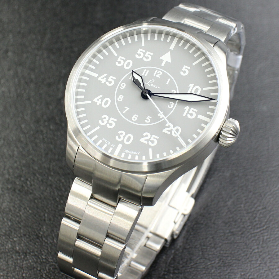 ラコ ウオッチ Laco PILOT Aachen39 Grau 飛行士 エクスラシヤペル39 グラウ 862162.MB 自動小銃一巻き ＦＲＧ時辰儀 時辰儀 貨物輸送無料 メンズ ブランド名