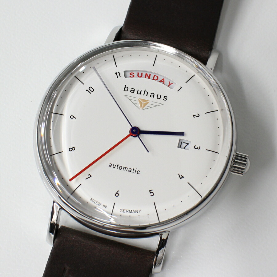 バウハウス 腕時計 BAUHAUS 2162-1AT WHITE 自動巻き ドイツ時計 送料無料 メンズ ブランド｜c-watch company