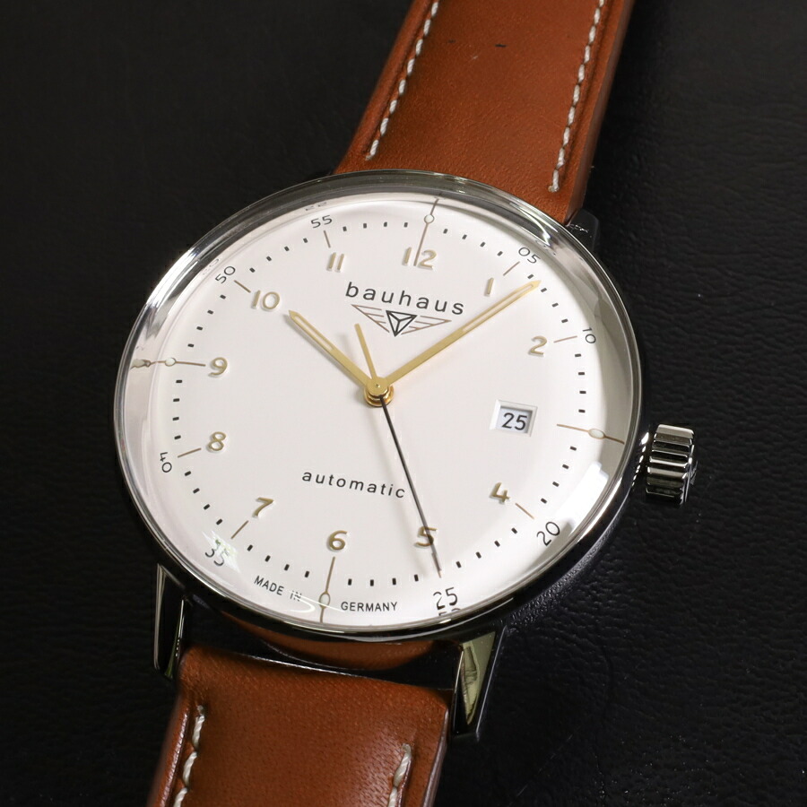 バウハウス ウォッチ BAUHAUS DESSAU 2064-1AT 白いこと 自動小銃一巻き ＦＲＧ時辰儀 貨物輸送無料 メンズ ブランド名