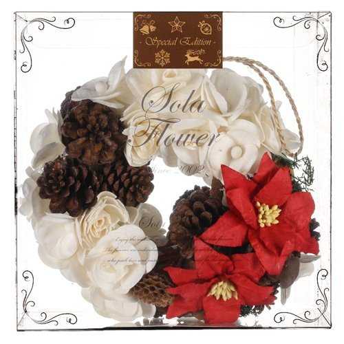 Christmas Sola Flower Wreath【 クリスマス エディション 】ソラフラワー リース Poinsettia ポインセチア Wreath画像