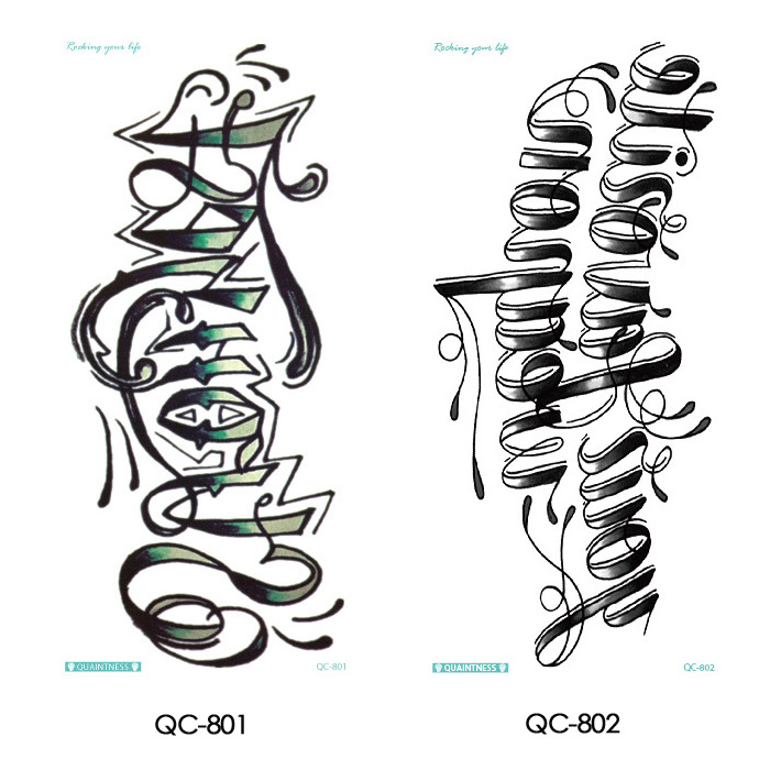 注目ブランドのギフト タトゥーシール おしゃれ 文字 英語 英字 腕 モノクロ 黒 シンプル リアルなフェイクタトゥー ボディーシール ボディペイント ボディステッカー 仮装 コスプレ ハロウィン 送料無料 Griswoldlawca Com