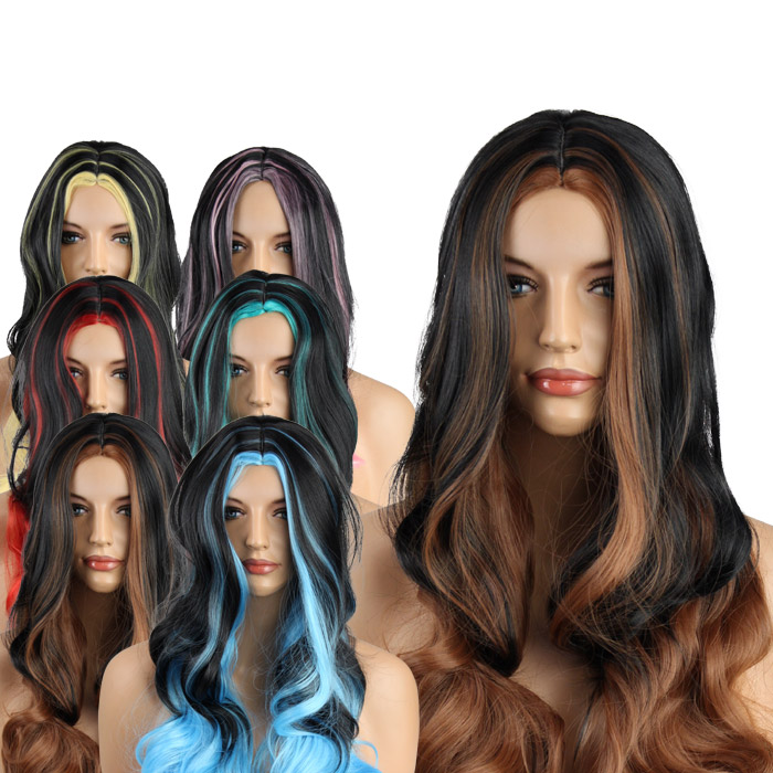 Ca Ba Sauvage Wig Wig Long Curl Medium Long Color Wig Woman Men