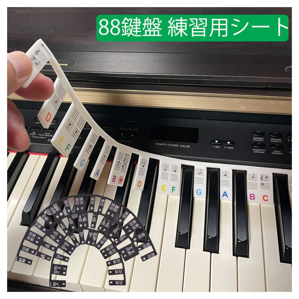 楽天市場】ピアノ 鍵盤 シート シリコン 88鍵 練習用 初心者用