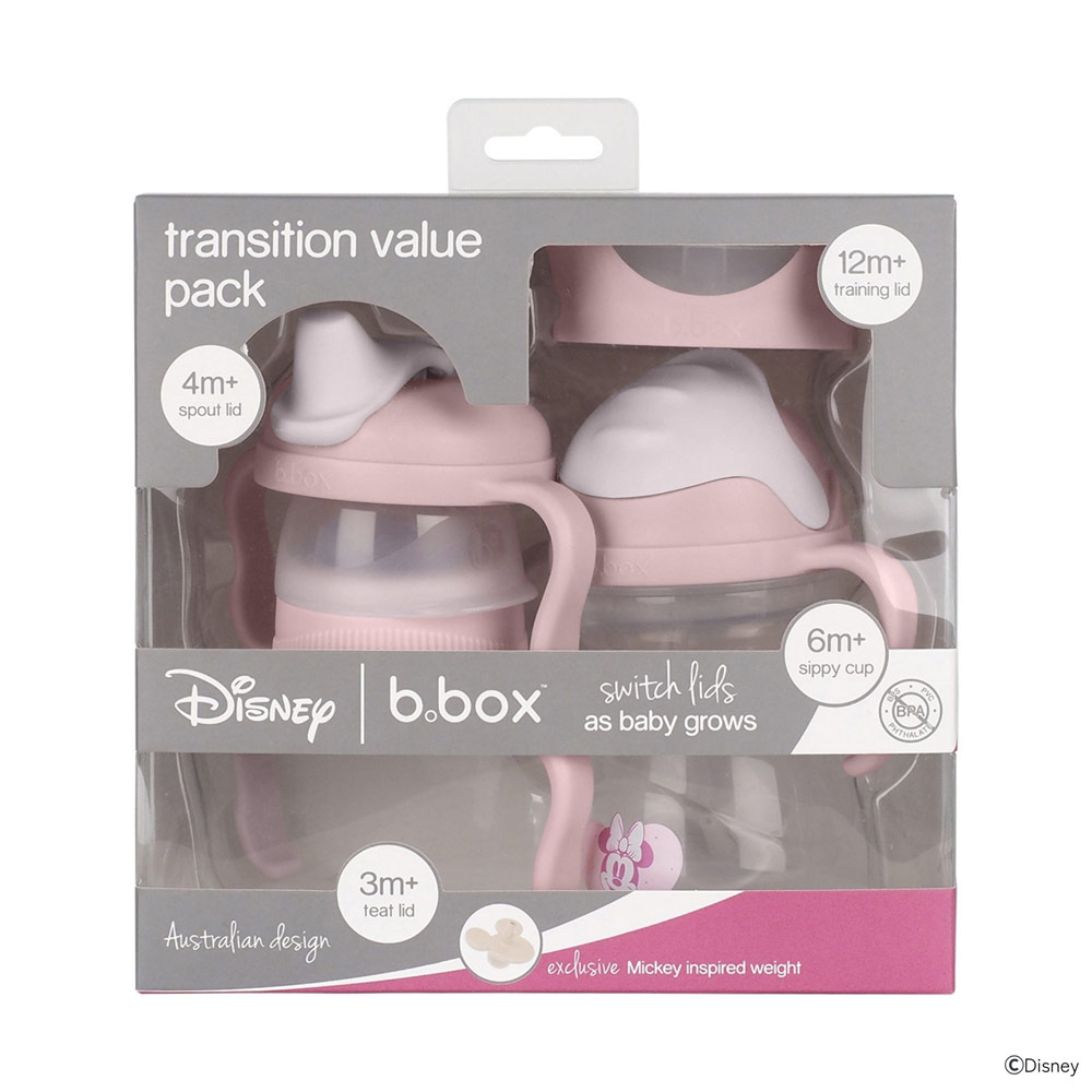 ミニーソフト ステップアップマグパック Minnie 4way sippy cup bbox disney ディズニー プレゼント ビーボックス 誕生日 食事 新生児 赤ちゃん 男の子 女の子 トレーニングマグ 取っ手付き 送料込 シッピーカップ【ミニーソフト】