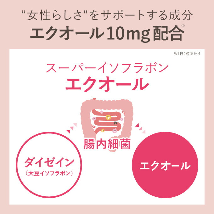 最安値】 エクオール サプリメント 2粒に10mg配合 1ヶ月分 医師監修 国内製造 正規品大豆イソフラボン 女性の 美容 健康 をサポートwith  62粒 約1ヶ月分 qdtek.vn