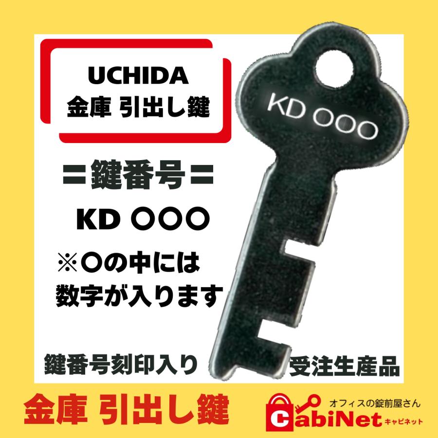 送料無料【合鍵作成】UCHIDA（ウチダ）KD 印+数字3桁 金庫 引出し 紛失鍵 鍵 4,620円