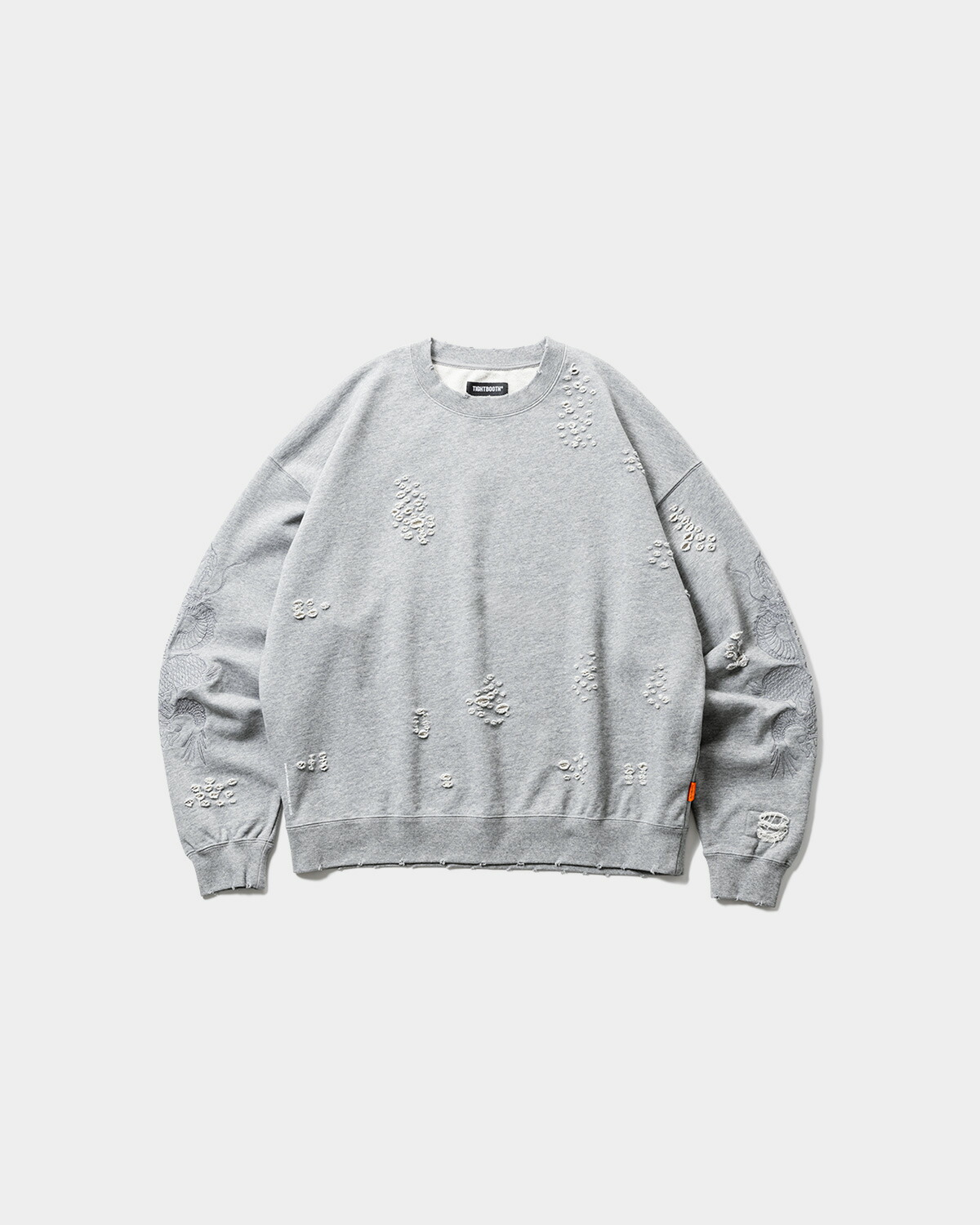 TIGHTBOOTH DAMAGE CREW SWEAT - TIGHTBOOTH x DELUXE FW25-20th10 TIGHTBOOTH PRODUCTION タイトブースプロダクション｜CABRON