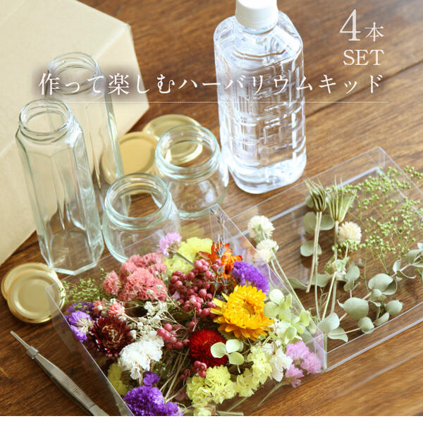 楽天市場 Herbarium Bottle 届いてすぐ始められます作って楽しむ ハーバリウムキット２ ２の４本セット 花材 ハーバリウムオイル ハーバリウム用ボトルがセット 植物標本 夏休みの自由研究にも Rsl 贈り物のお店 カドゥ Cadeaux