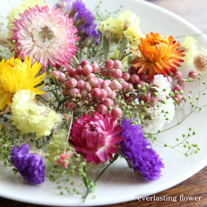 【flower gift】ドライフラワー詰め合わせハーバリウムやアロマキャンドル。サシェの花材にお花のキット