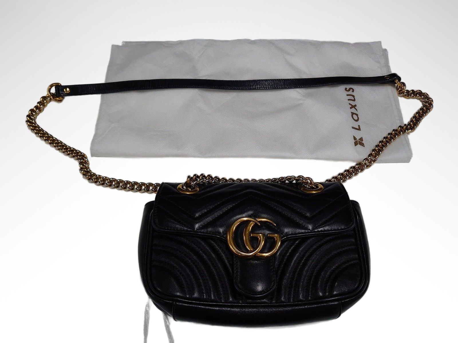 【3日間返品可】 GUCCI グッチ GGマーモント ショルダーバッグ カーフスキン(牛) レディース｜カエセル