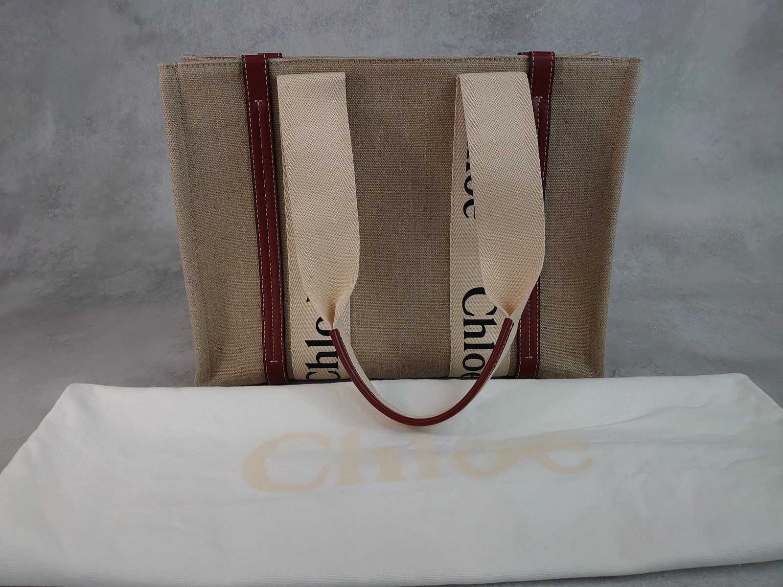 【3日間返品可】 Chloe クロエ ウッディミディアムトートバッグ トートバッグ キャンバス レディース｜カエセル