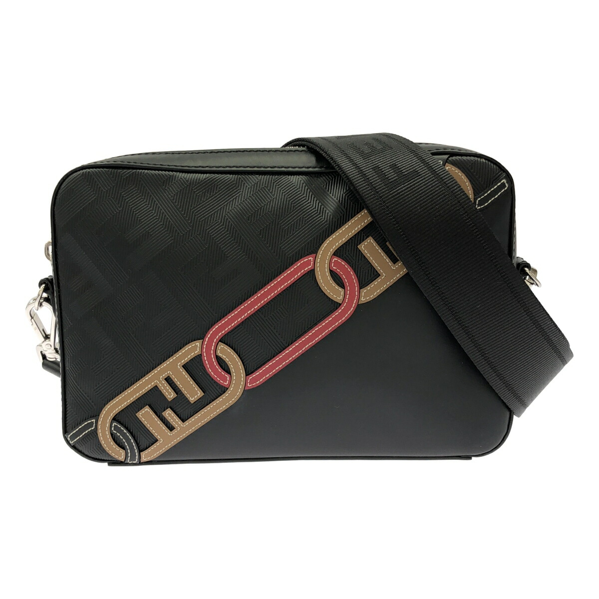 【最大限度15％OFF引き換え証】FENDI フェンディ 写真機御徒面子 黒いこと ショルダーバッグ【中古】