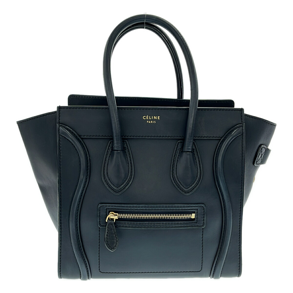 【最大限度15％OFF引き換え証】CELINE セリーヌ マイクロショッパー 青碧 ハンドバック【中古】