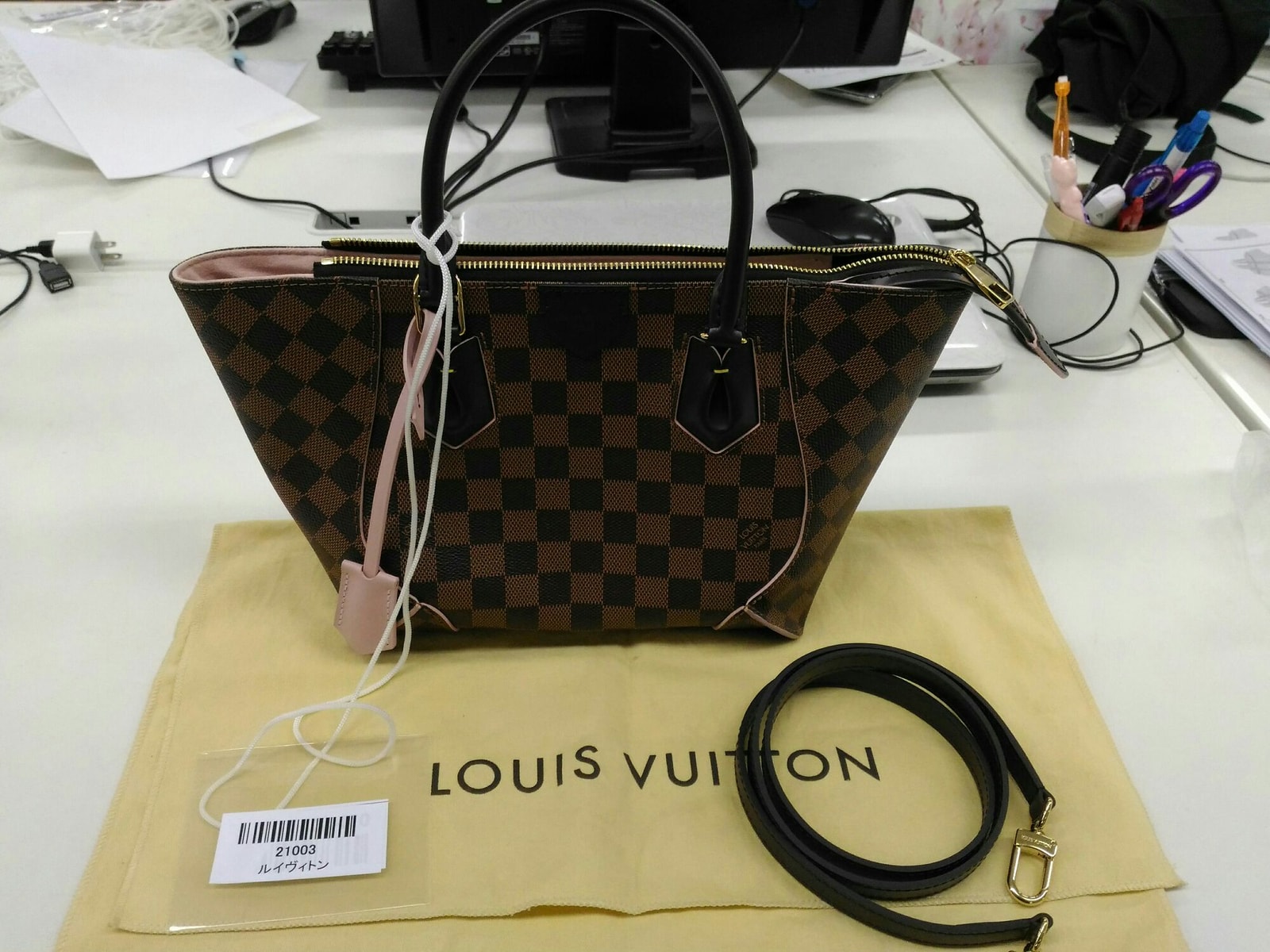 【3日間返品可】LOUIS VUITTON ルイ・ヴィトン カイサトートPM ブラウン/ピンク 2WAYバッグ【中古】|カエセル