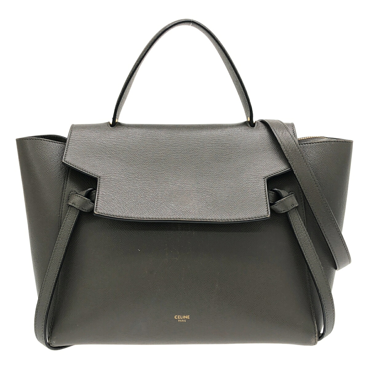 【3日間返品可】CELINE セリーヌ ベルトバッグミニ グレー 2WAYバッグ【中古】|カエセル