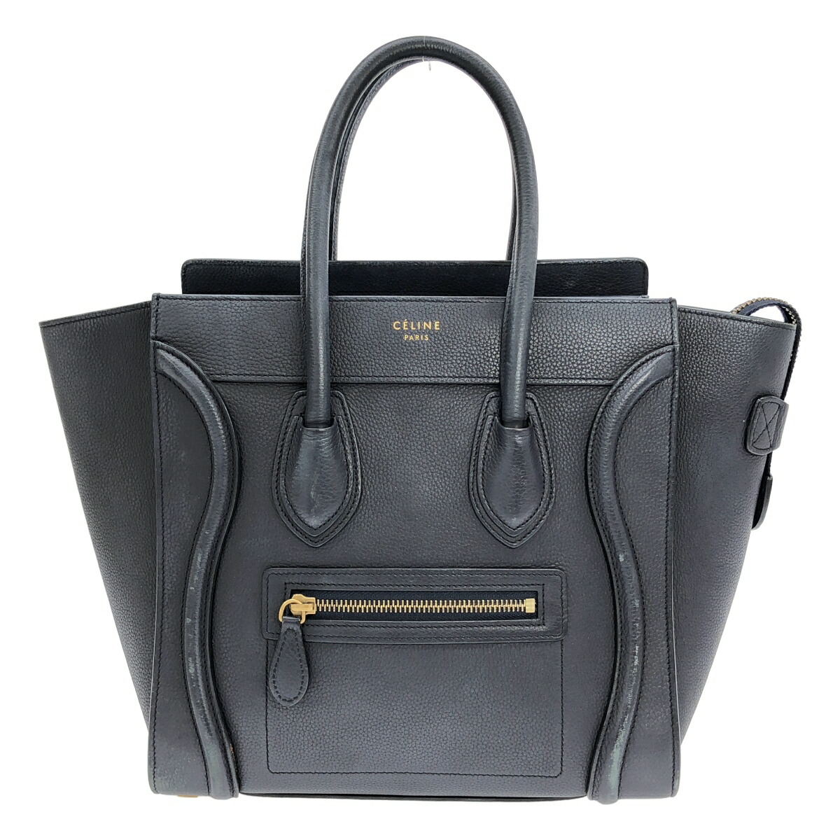 【最大限度15％OFF引き換え証】CELINE セリーヌ マイクロショッパー 青碧 ハンドバック【中古】