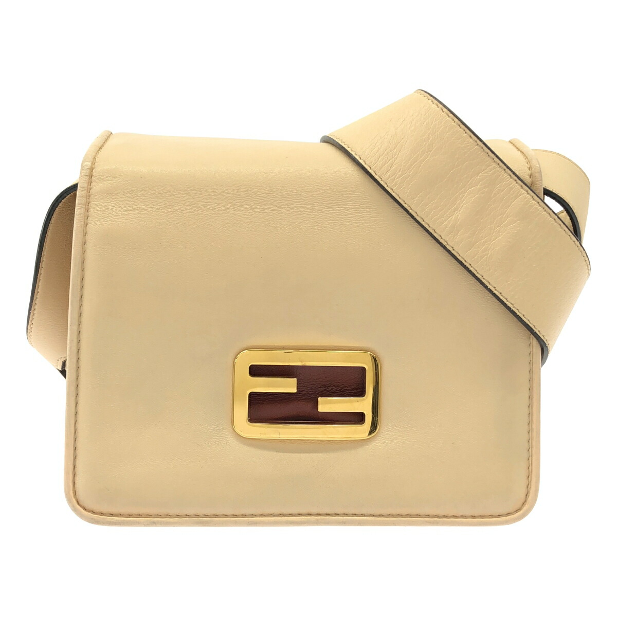 【最大限度15％OFFクーポン券】FENDI フェンディ IDスモールショルダーバッグBEIGE ベージュ ショルダーバッグ【中古】