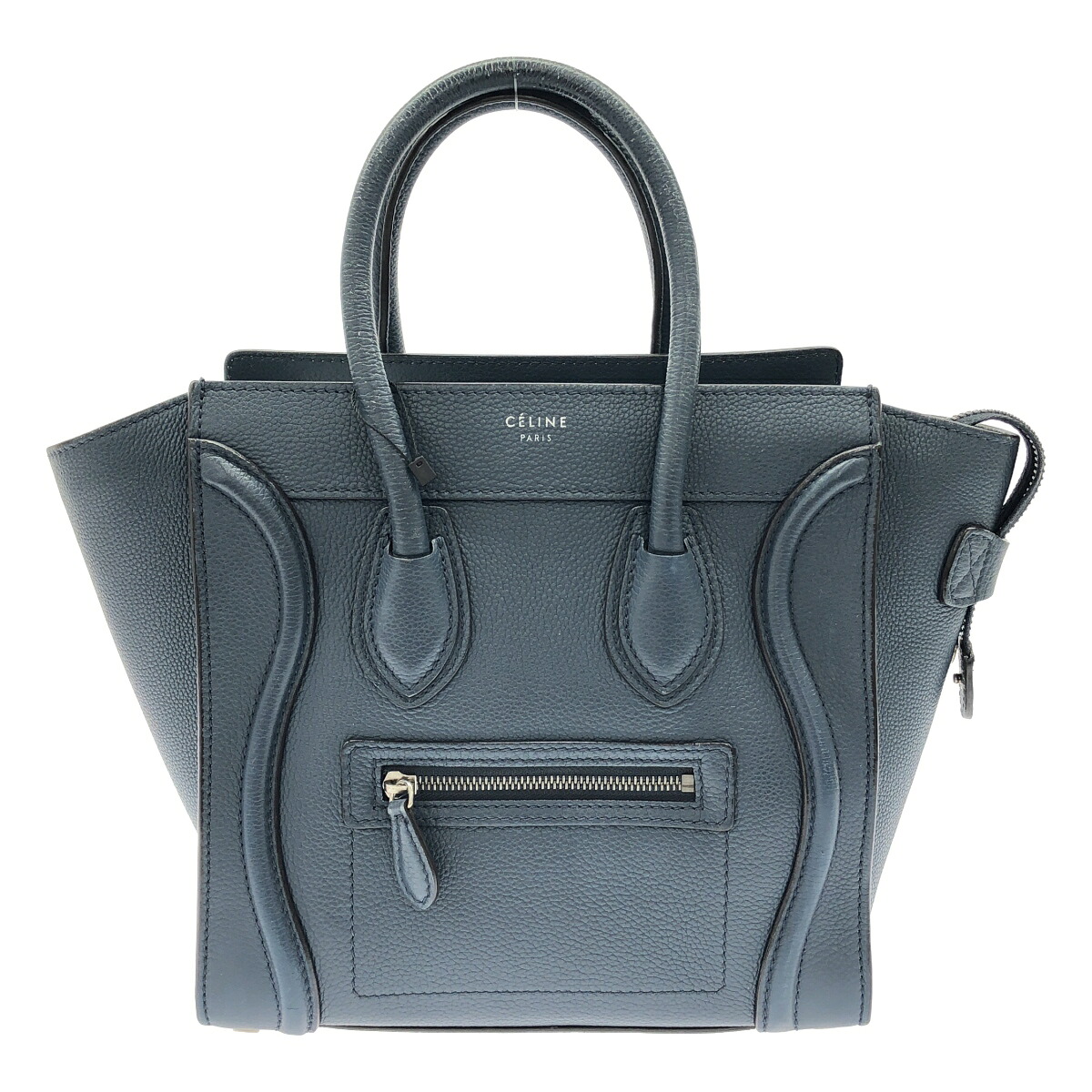 【最大限度15％OFF引き換え証】CELINE セリーヌ マイクロショッパー 青碧 ハンドバック【中古】