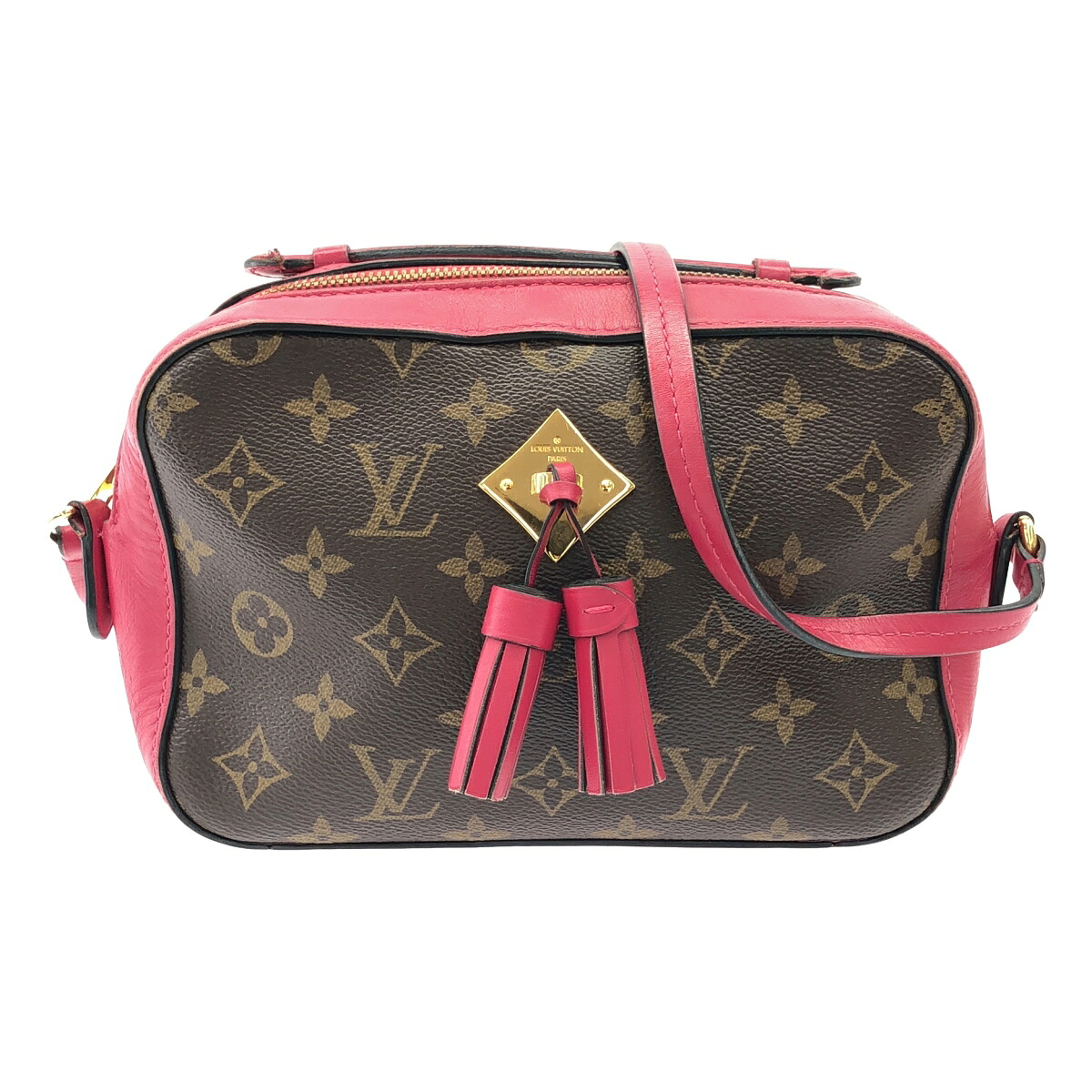 【最大限度15％OFFクーポン券】LOUIS VUITTON ルイ・ヴィトン サントンジュ 赤銅色/サクラ色 ショルダーバッグ【中古】