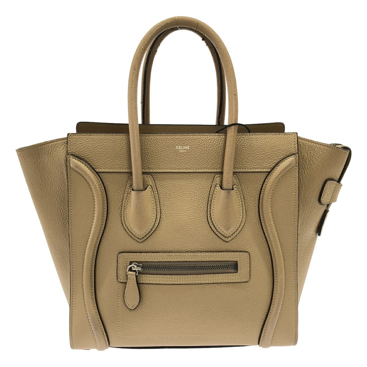 【最大限度15％OFF引き換え証】CELINE セリーヌ マイクロショッパー ベージュ ハンドバック【中古】