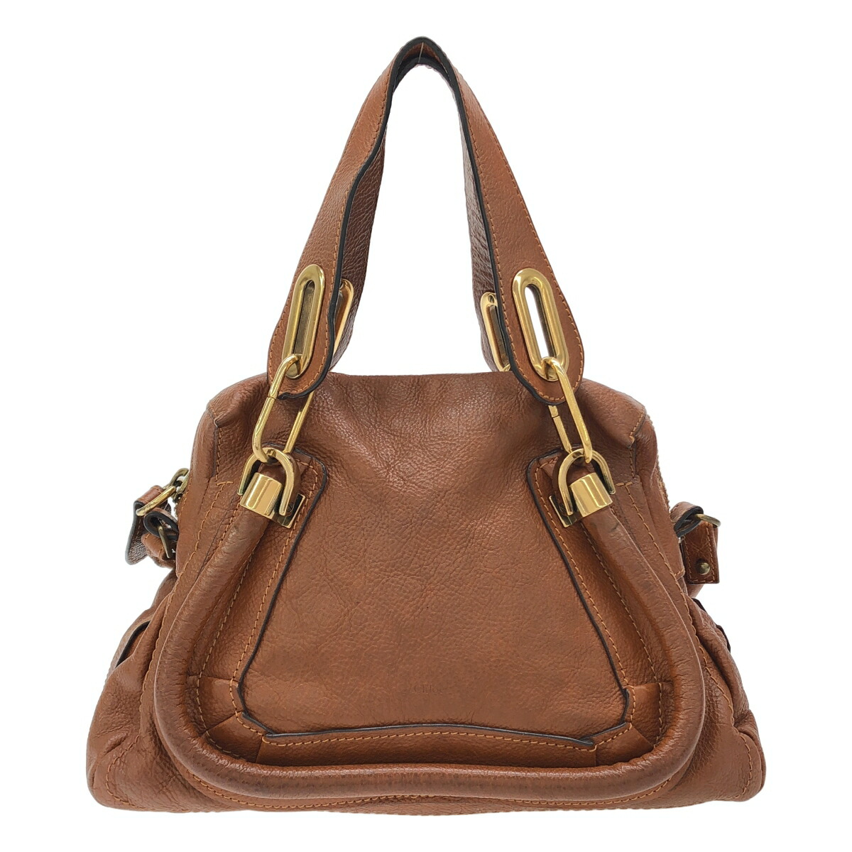 【最大限度15％OFF引き換え証】Chloe クロエ パラティ 赤銅色 2WAY御徒面子【中古】